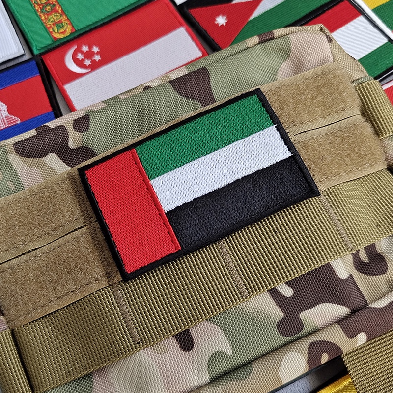 Miếng Dán Ủi Thêu Hình Cờ Các Nước Châu Á Kèm Móc Treo Tiện Dụng