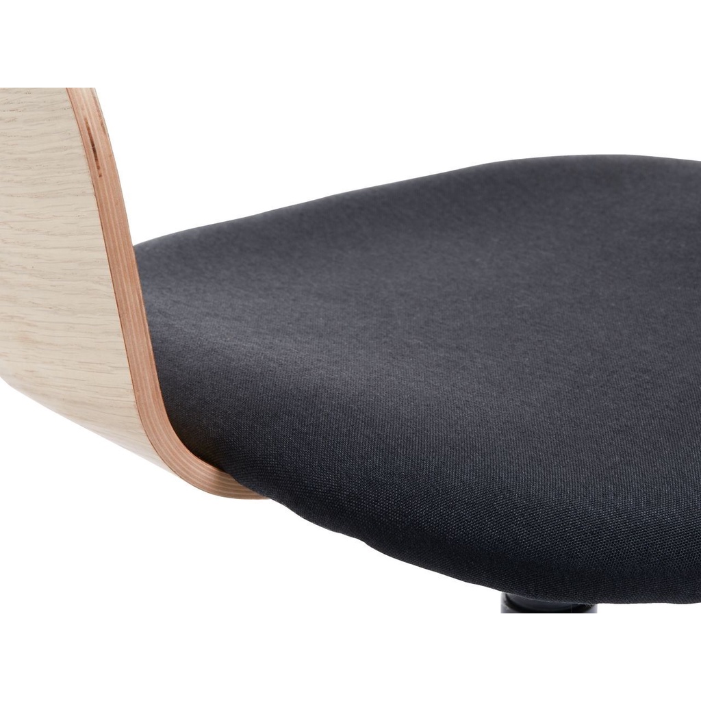 Ghế xoay | JYSK Hvidovre | gỗ công nghiệp veneer sồi/vải polyester | màu sồi/đen | R52xS52xC79cm