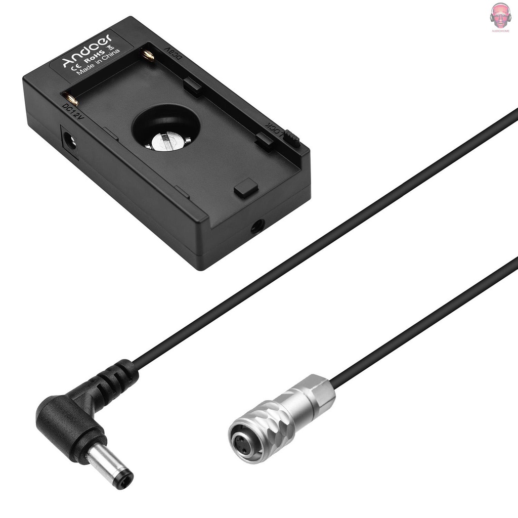 Giá đỡ pin Andoer NP-F970 F750 + dây cáp nguồn BMPCC 4K/ 6K cho máy ảnh