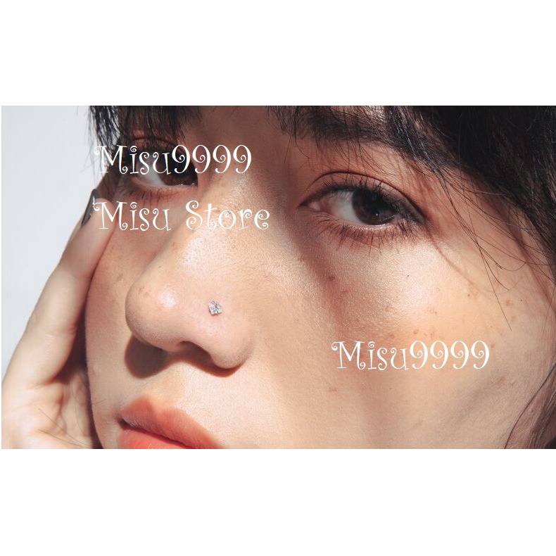 Khuyên mũi titan hình vuông( tứ giác chân xỏ cong)