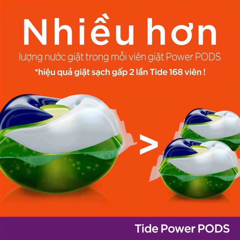 Viên Giặt Tide Laundry Hygienic Clean Heavy 10x Duty Power Pods 1 bịch 17 viên - USA