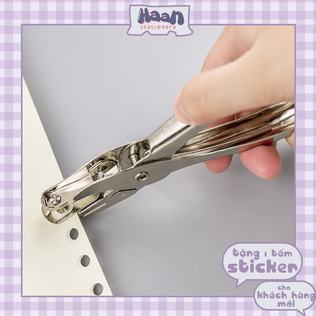 Kìm bấm lỗ giấy cầm tay đường kính lỗ 6mm dùng để bấm lỗ giấy sổ còng, đồ thủ công chất lượng CAO CẤP