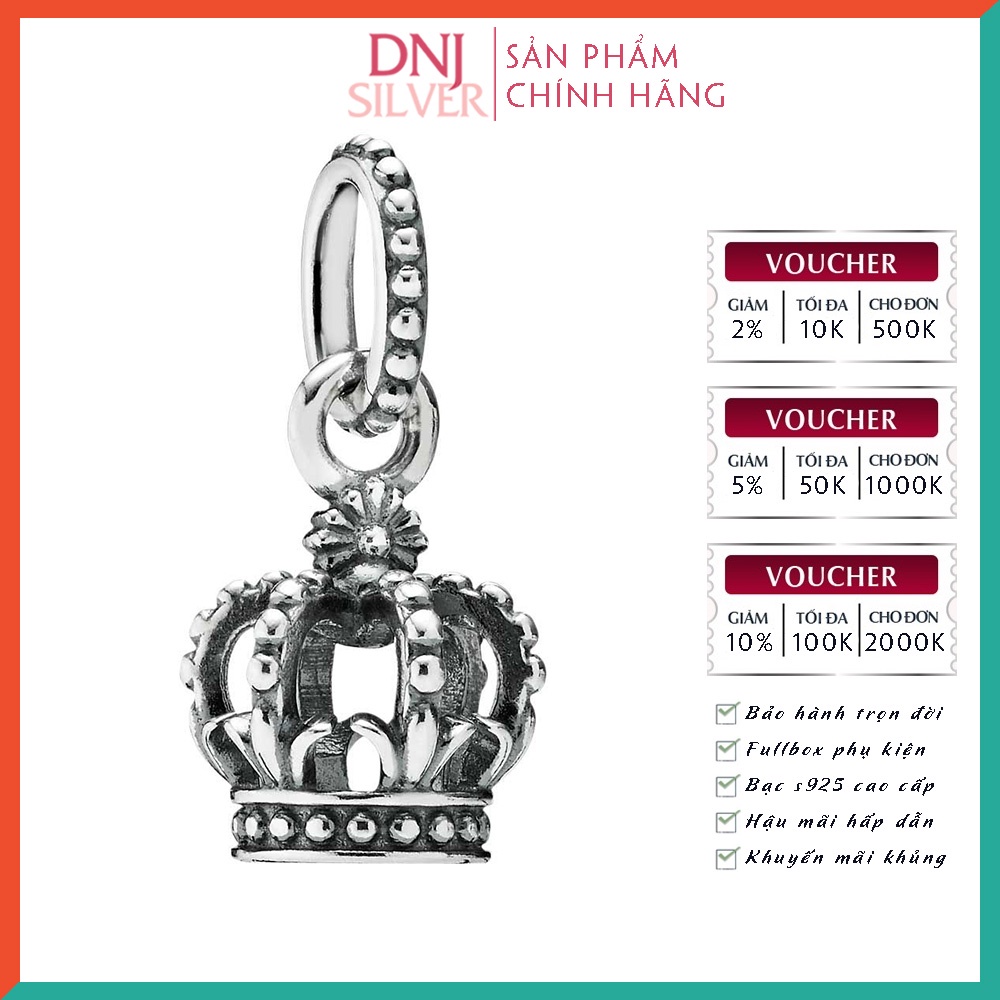 Charm bạc 925 cao cấp, hàng chuẩn bạc - Charm Splendor Crown thích hợp để mix vòng tay charm - DN302