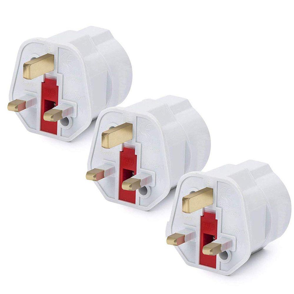 Ổ Cắm Điện Chuyển Đổi EU Sang UK 2 Pin 250V 13A Tiện Dụng Khi Đi Du Lịch
