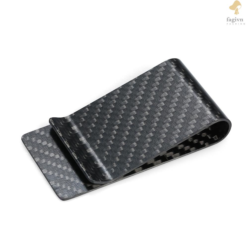 Kẹp tiền bằng sợi carbon màu đen để giữ tiền thẻ tín dụng danh thiếp cho nam