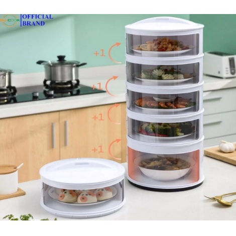 Lồng bàn 5 tầng Đựng Thức Ăn DORON cao cấp chống bụi-Hàng Chính Hãng