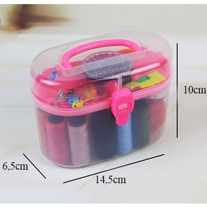 Hộp kim chỉ đa năng .đầy đủ các màu và kéo cắt chỉ + dây đo