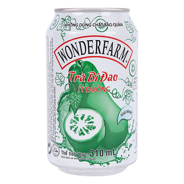 Trà Bí Đao Wonderfarm Ít Đường Lon 310ML