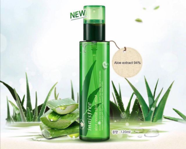 8h 🌿XỊT KHOÁNG CHIẾT XUẤT NHA ĐAM INNSFREE ALOE REVITAL SKIN MIST 🌿