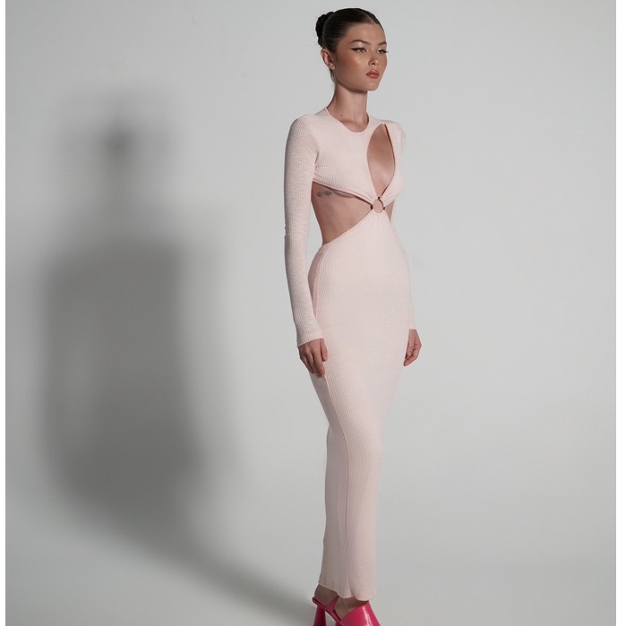 Váy body tay dài chất thun gân ONONMADE Pink Glaucium Dress