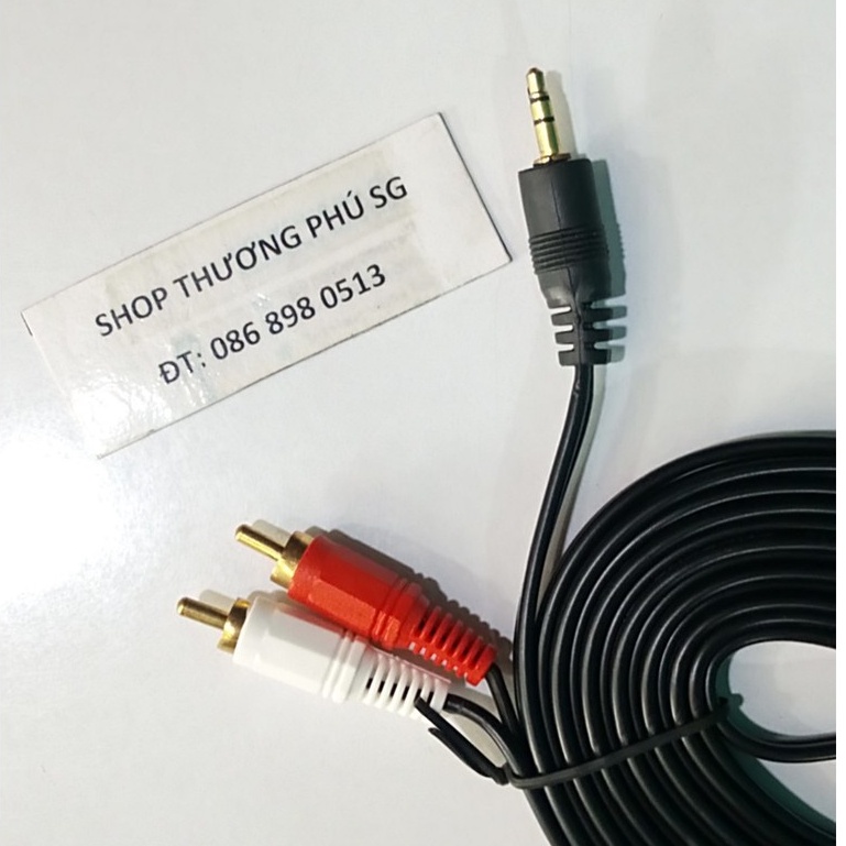 Cáp âm thanh 1 đầu 3.5mm ra 2 AV : Cáp dài 3M