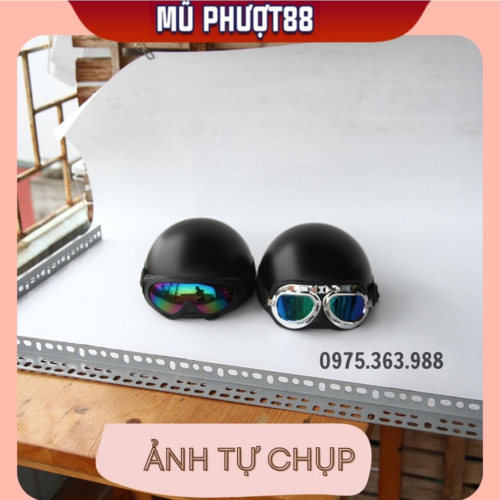 Mũ bảo hiểm nửa đầu 1/2  tặng kèm mái che Nón bảo hiểm FREE SIZE THỜI TRANG - PHONG CÁCH.