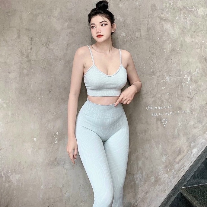 Bộ Đồ Tập Yoga   BT2281 Set Tập GYM  Nhún Mông 2 Dây Chất Dệt Kim Nhung Họa Tiết Ngựa Vằn Độc Lạ.