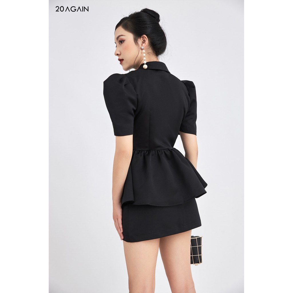Áo sơ mi nữ cổ đức vai bồng 20AGAIN, thiết kế dáng peplum thanh lịch, chiết eo tôn dáng ASA1065 | BigBuy360 - bigbuy360.vn