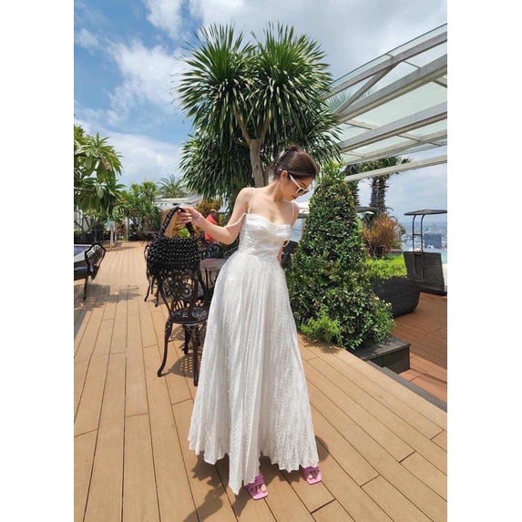 Đầm 2 dây rớt vai ren cao cấp