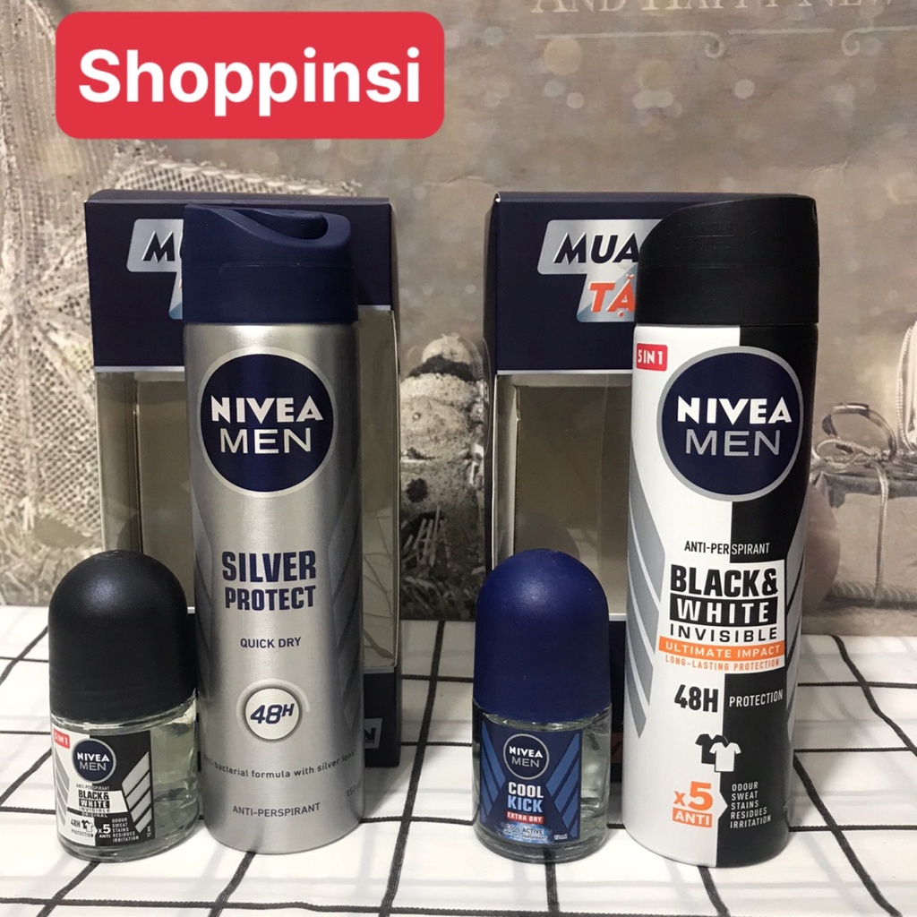 [MUA 1 TẶNG 1] Xịt Khử Mùi Nivea Men mát lạnh 150ml  Tặng Kèm Lăn Ngăn Mùi Nivea Men