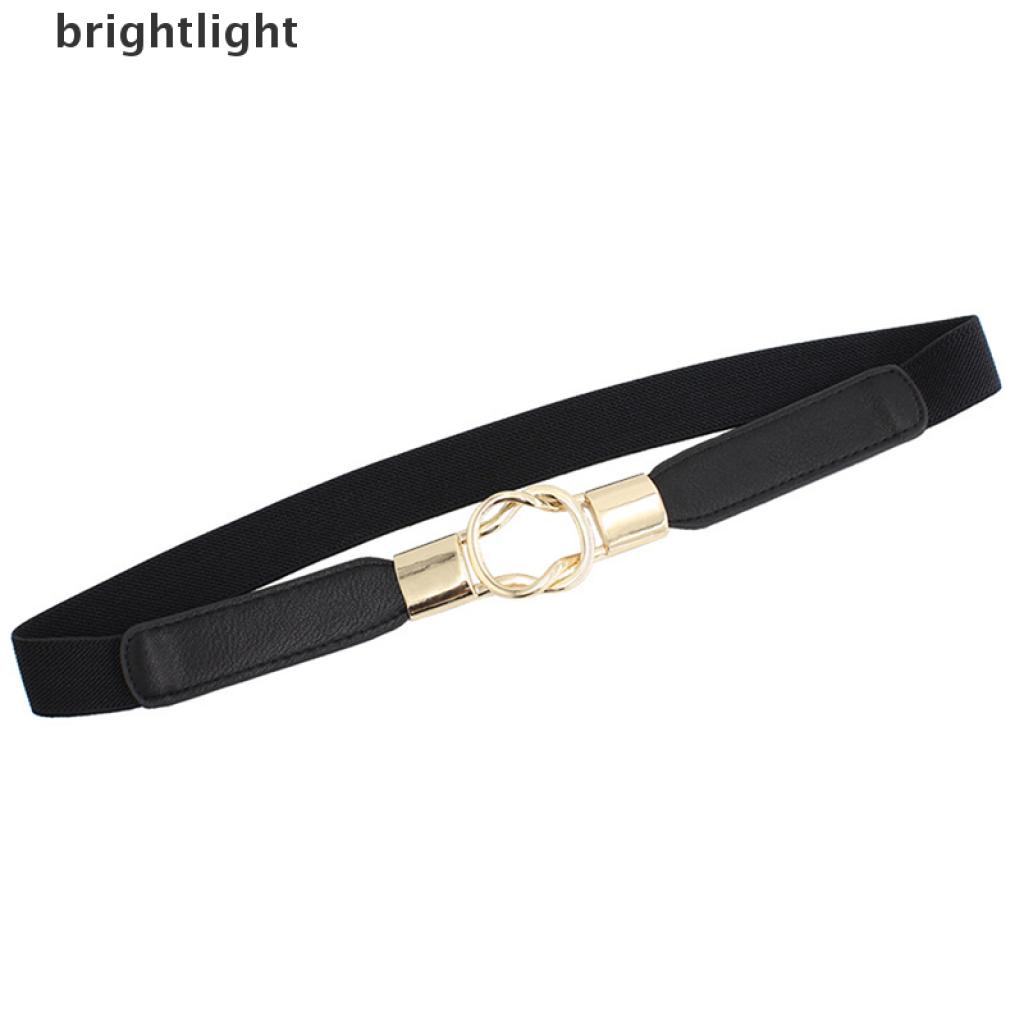 (brightlight) Elastic Belts Women Dress Belt Fashion Thin Female Waist Belt With Metal Buckle [HOT SALE]