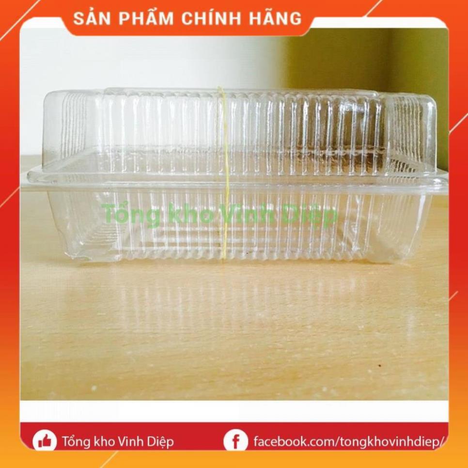 Combo 100 hộp nhựa đựng bánh bông lan cuộn, su kem, bánh tráng trộn, hoa quả, đồ ăn - H04