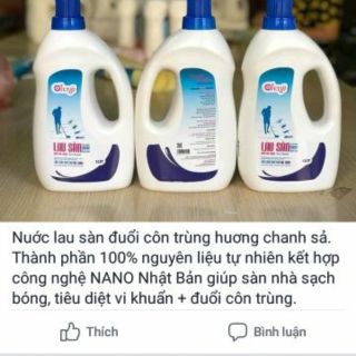 Nước lau sàn đuổi muỗi, côn trùng tinh dầu tự nhiên hương chanh, sả, tràm kết