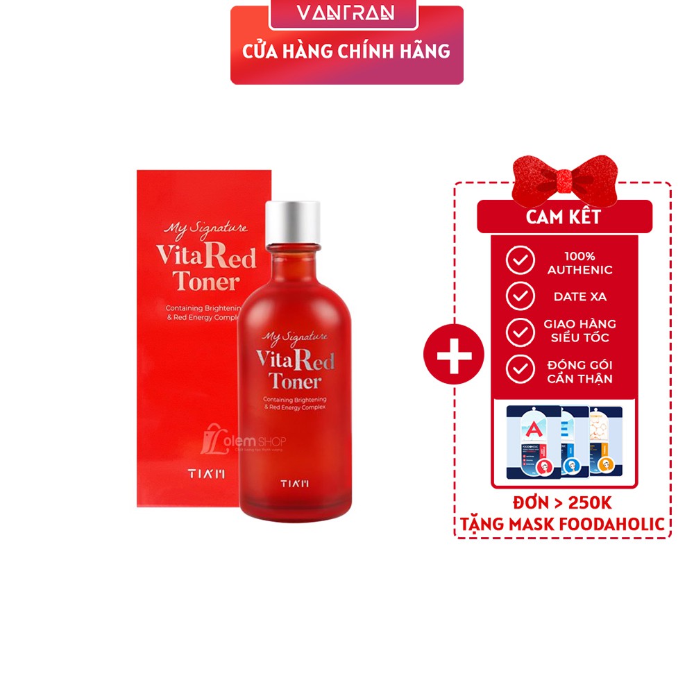 Toner Dưỡng Trắng, Se Khít Lỗ Chân Lông Tiam My Signature Vita Red Toner 130ml