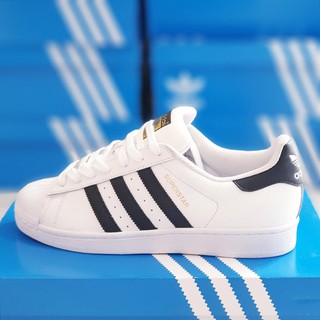 Giày thể thao Adidas Super Star trắng tem vàng, real 2hand
