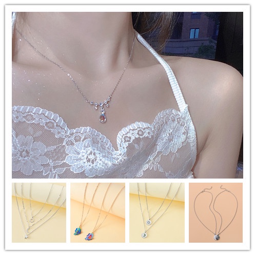 Vòng cổ Nhiều Lớp Mặt Hình Mặt Trăng/Mặt Trời/Bướm Thời Trang Cổ Điển Dành Cho Cặp Đôi