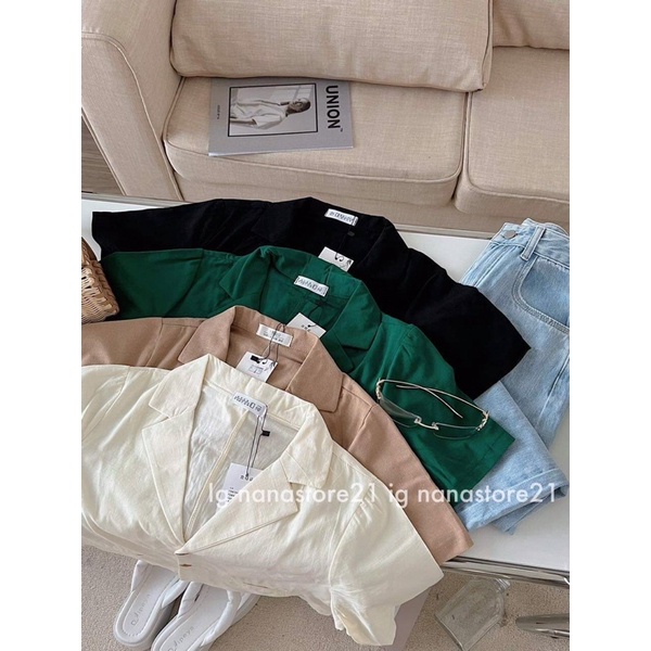 Áo sơmi cộc tay cổ vest Nana21 Nanastore21