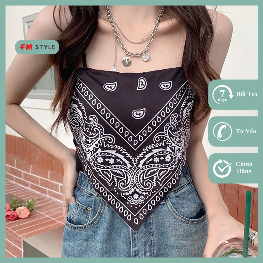 Áo Yếm Croptop Hoạ Tiết Thổ Cẩm Mặc Đi Biển | Áo Hai Dây Nữ Thổ Cẩm | Fmstyle Shop 220318044
