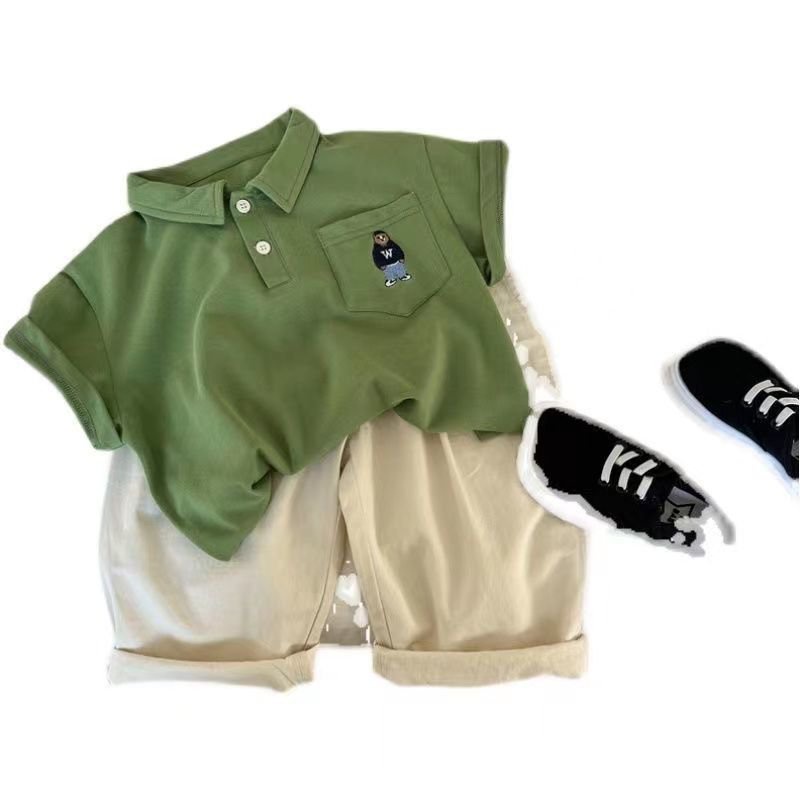 Áo Thun polo Tay Ngắn Bằng Cotton Thời Trang Mùa Hè Phong Cách Mới 2022 Dành Cho Bé Trai
