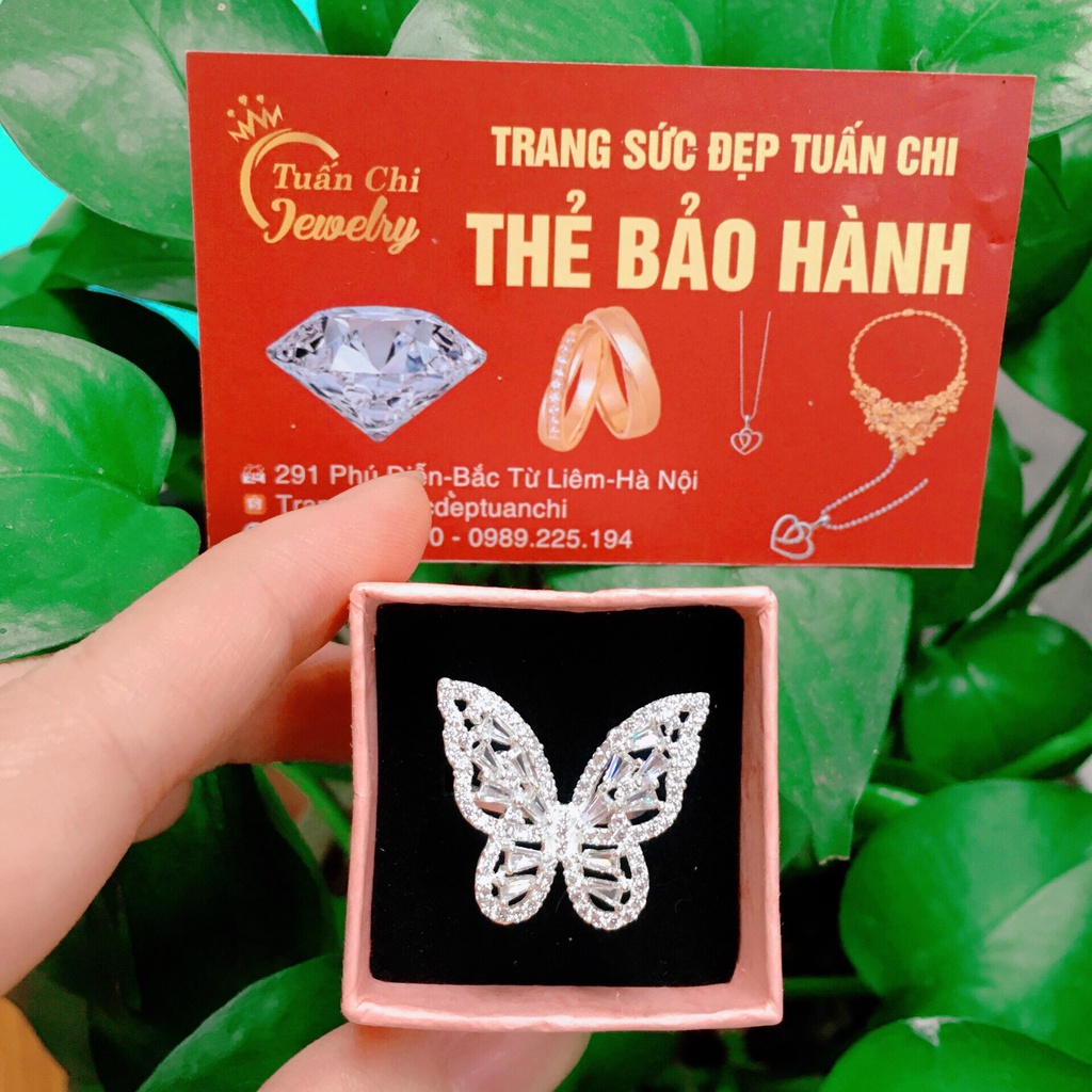 Dây Chuyền Bạc FREESHIP Bộ Trang Sức Bạc Cao Cấp, Vòng Cổ Bạc, Nhẫn, Bông Tai Bạc Họa Tiết Hình Cánh Bướm
