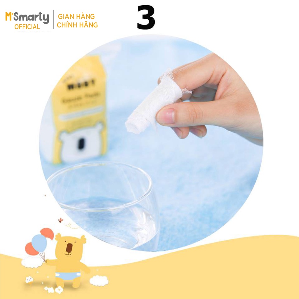 [M'SMARTY] - Gạc Rơ Lưỡi Moby Baby Vệ Sinh Răng Miệng Cho Bé (5x5cm)