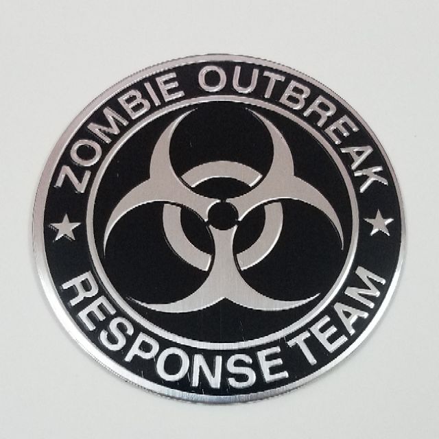 Tem nhôm dán trang trí hydra và zombie outbreak size 7.5cm