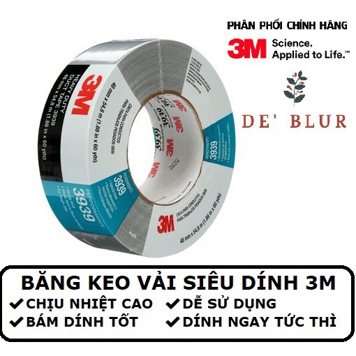 Băng keo vải siêu dính đa dụng 48mmx55m 3M Extra Heavy Duty Duct Tape 3939