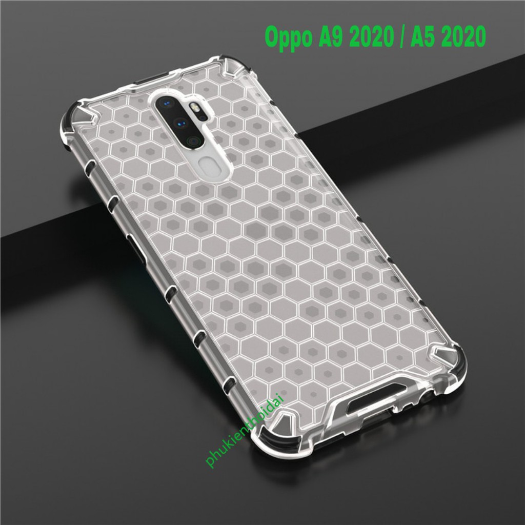 Ốp lưng Oppo A9 2020 / A5 2020 vân tổ Ong kiểu dáng UAG cao cấp