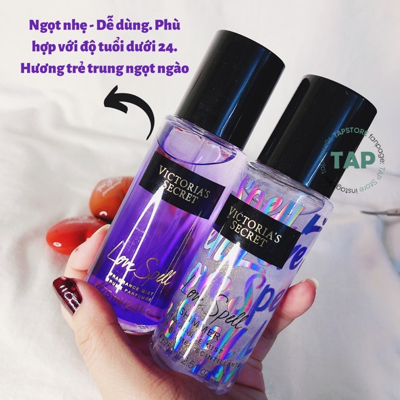 Set xịt thơm body mist - Victoria Secret Aqua Kiss Set vic 2 chai