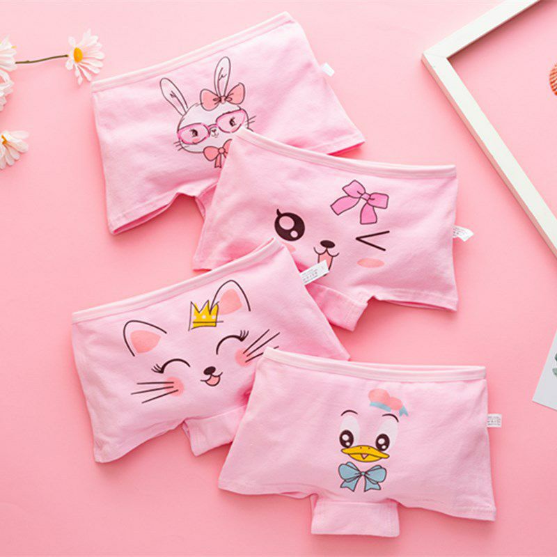 Set 4 Quần Chip Bé Gái  Chất Cotton 100%, Hoạt Tiết Dễ Thương kute