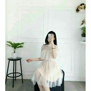 Đầm chấm bi tầng công chúa siêu dễ thương