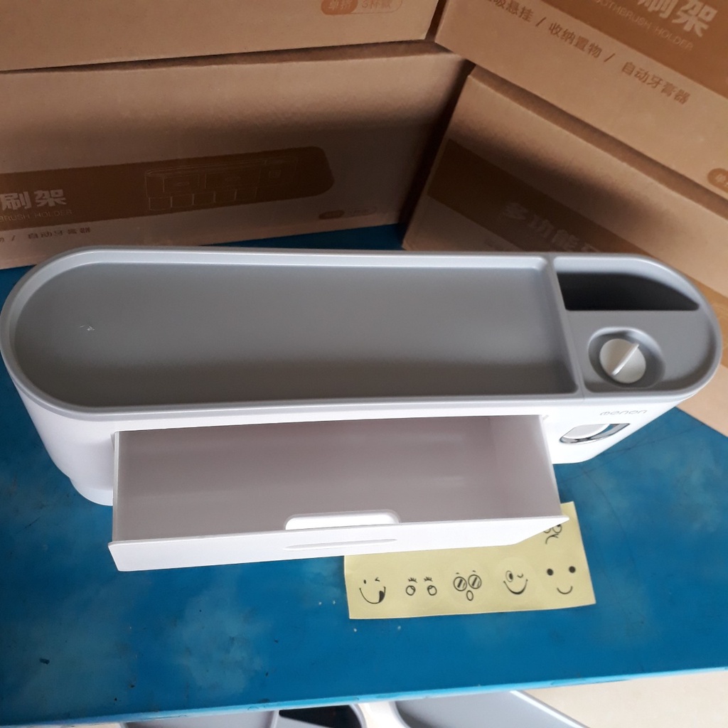 Hộp đựng bàn chải đánh răng ONEON kèm 2-5 cốc, Kệ nhà tắm dán tường