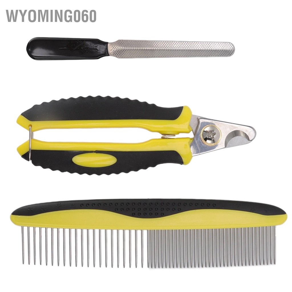 Pet Comb Nail Clipper Rộng rậm răng lược ngăn ngừa trượt Bộ dụng cụ chải lông cầm tay cho thú cưng có tệp chó mèo Thỏ