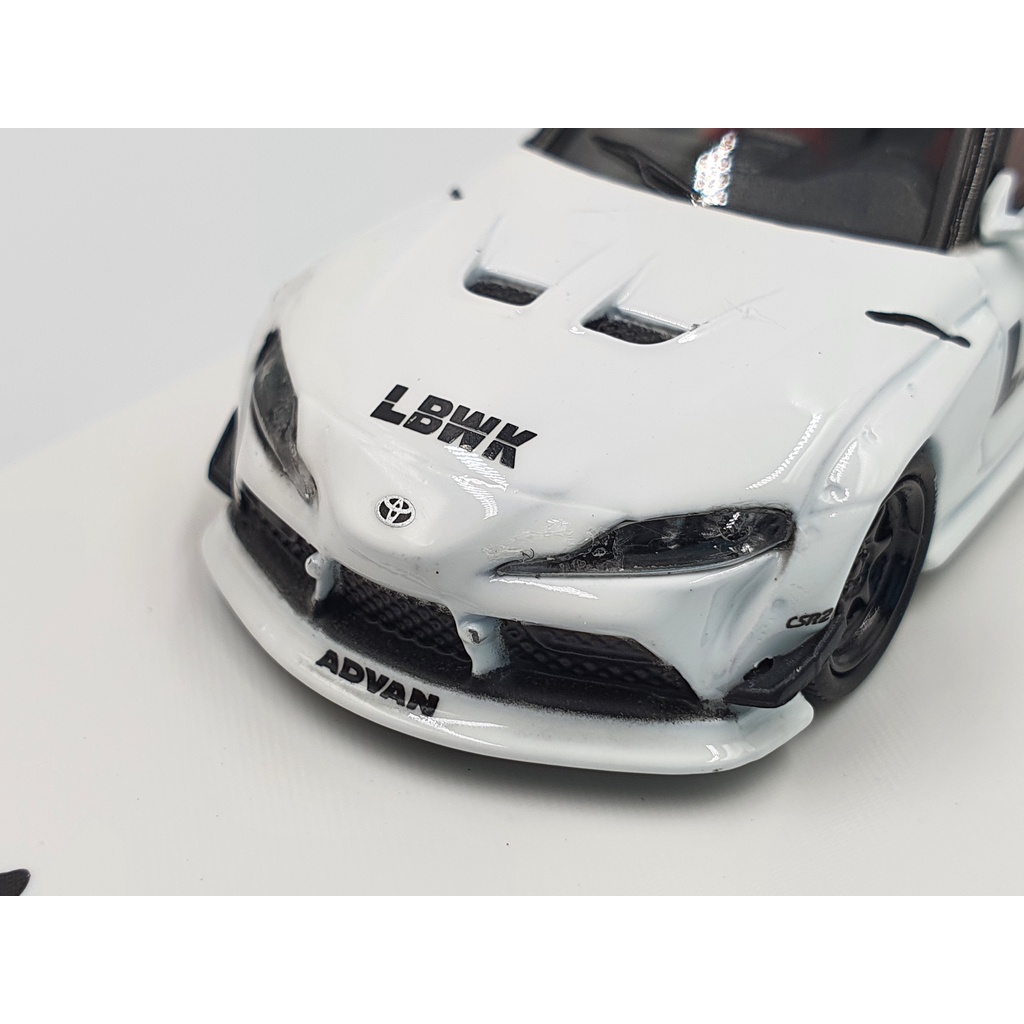 Xe Mô Hình Toyota Supra LBWK Tỉ lệ 1:64 Hãng sản xuất Time Model ( Trắng )