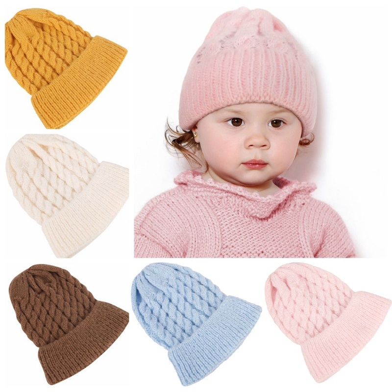 Mũ Beanie Đan Len Giữ Ấm Thời Trang Thu Đông Cho Bé 2-6 Tuổi