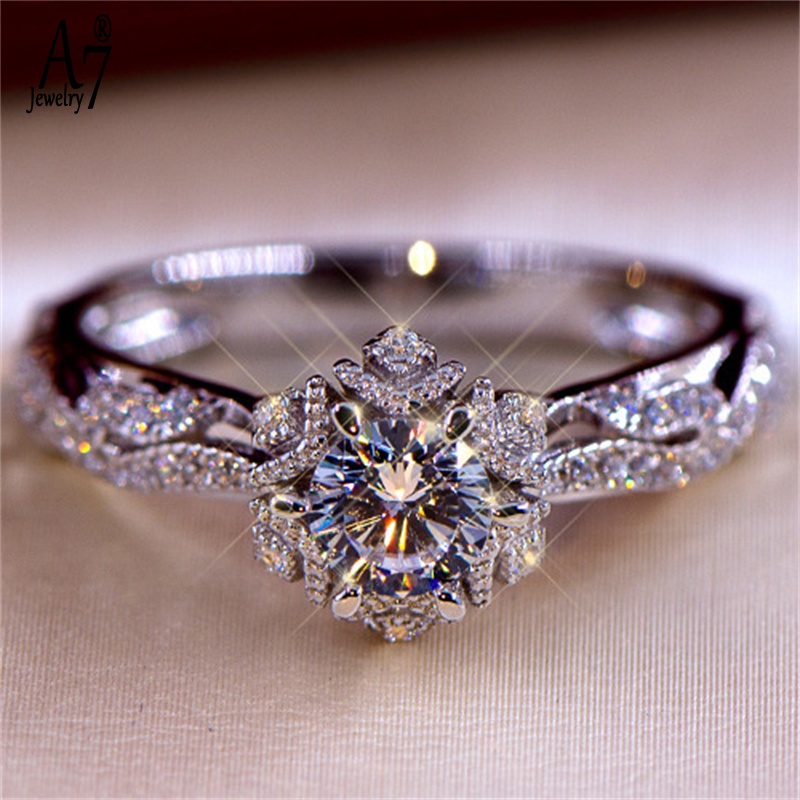 Nhẫn bạc S925 1 Karat Moissanite