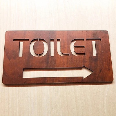 Tranh gỗ treo tường_Bảng gỗ chỉ hướng Toilet, Phòng vệ sinh, WC...Nhiều kích thước