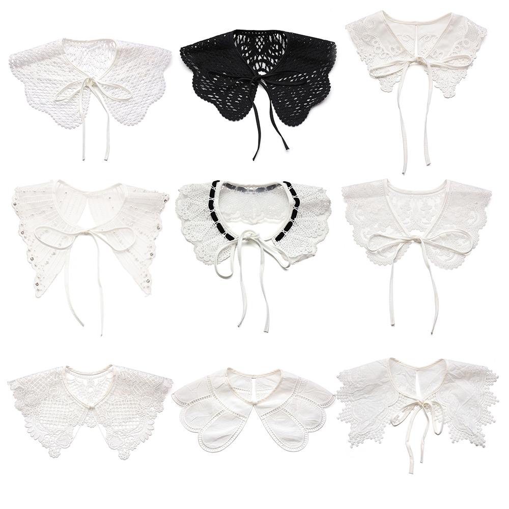 Cổ Áo Sơ Mi Giả Thêu Ren Có Thể Tháo Rời Thời Trang