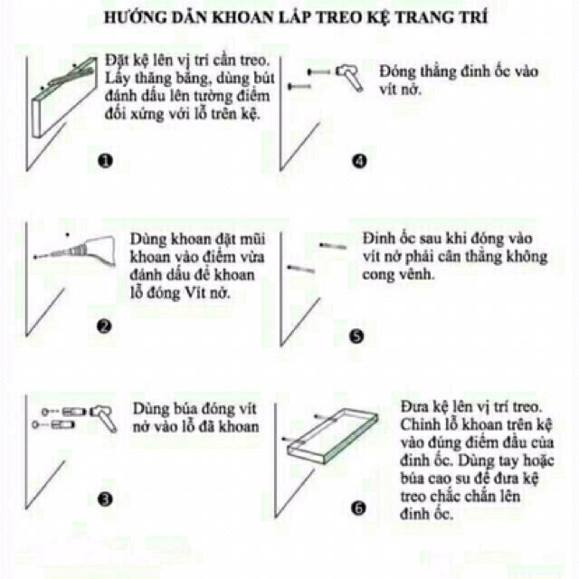 Bộ 5 kệ gỗ treo tường giá sốc