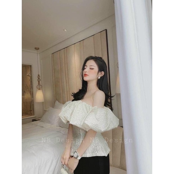 Áo gấm trễ vai bèo to hàng  đep