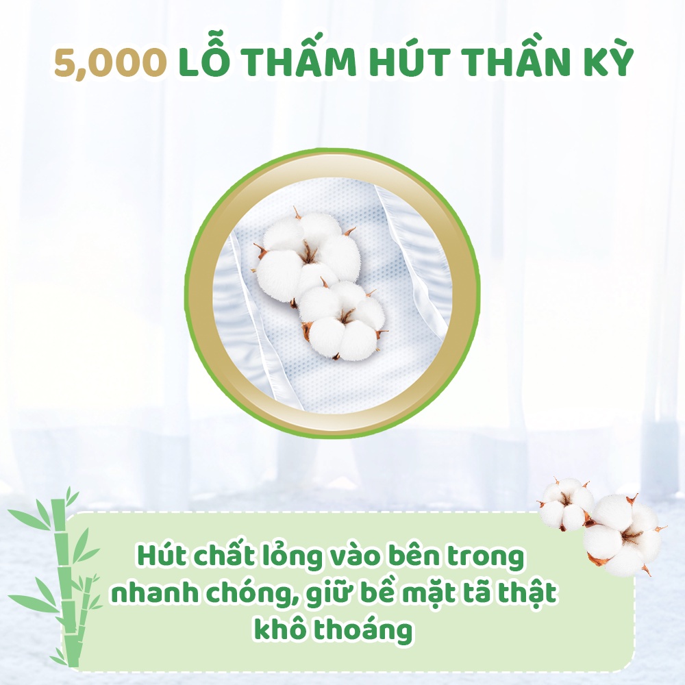 [TẶNG 8 MIẾNG] Tã/bỉm Dán Molfix Thiên Nhiên Jumbo S (4kg - 8kg) - Gói 56 Miếng