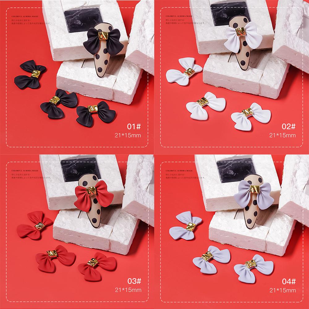 Bộ 5 Phụ Kiện Trang Trí Móng Tay Hình Nơ Bằng Resin Lấp Lánh DIY