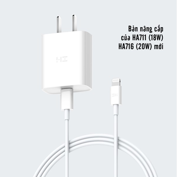 Bộ phụ kiện sạc nhanh 18W 20W dành cho điện thoại ,máy tính bảng ZMi HA622 ,HA612 ,HA711 ,AL870C - Hàng Chính Hãng