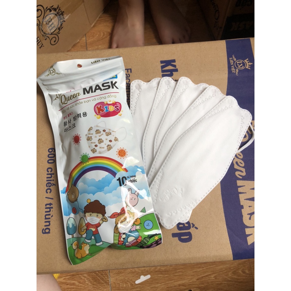 COMBO 50 KHẨU TRANG KF94 Queen Mask DÀNH CHO BÉ 3-10T-Hàng Chính Hãng